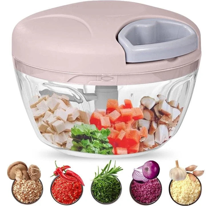 Manual Food Processor Vegetable Chopper, Garlic Mincer Onion Cutter
